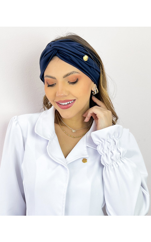 Faixa Turbante Azul Marinho